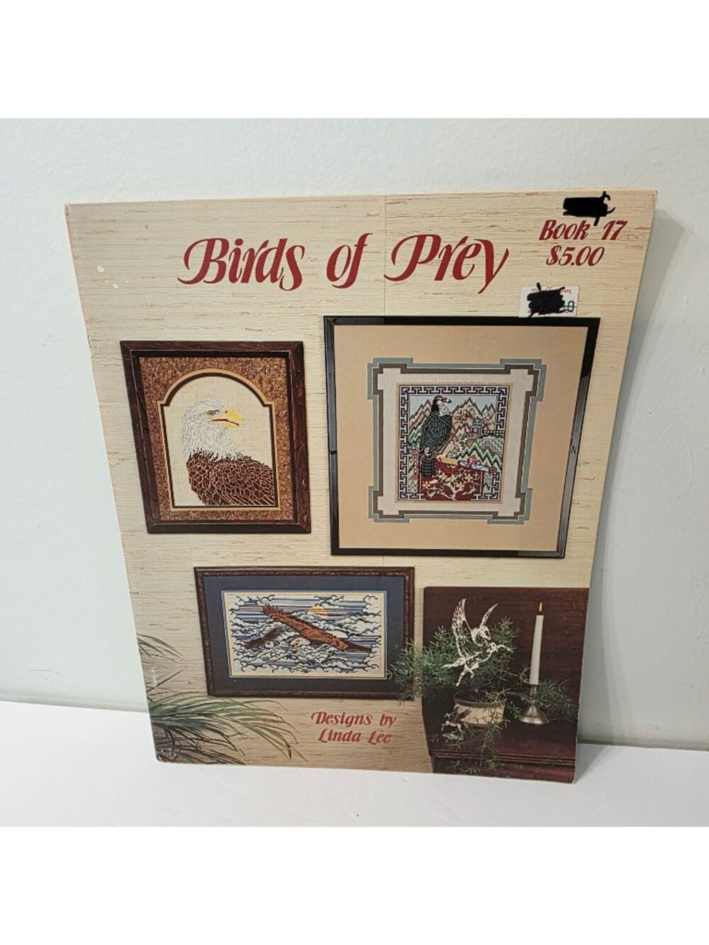 Vtg Birds of Prey Cross Stitch Chart Book Linda Lee Eagles Hawk Falcon Craft DIY